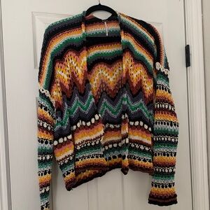 FP Movement by Free People “Feeling Nostagic” Multicolor Zigzag Cardigan
